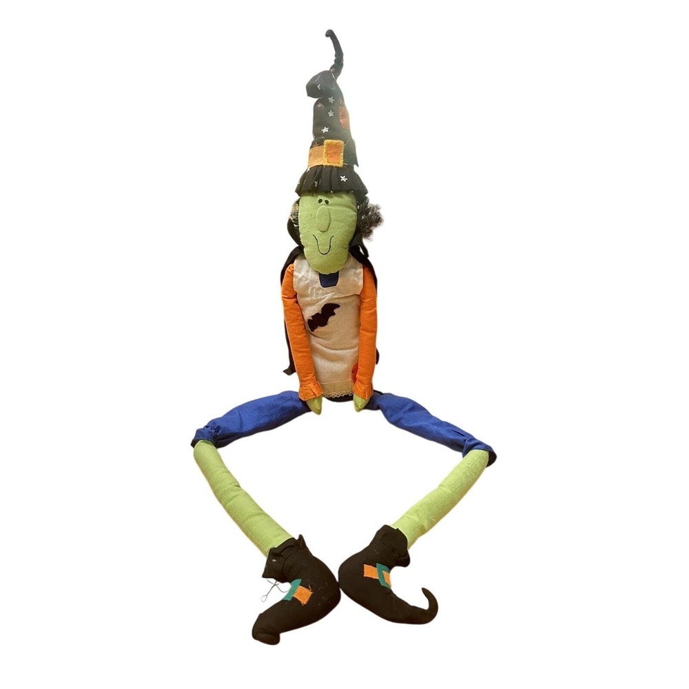 Vintage RARE 1998 Halloween Shelf Sitter WITCH Bean Bag‎ Bottom 32 Inches Long